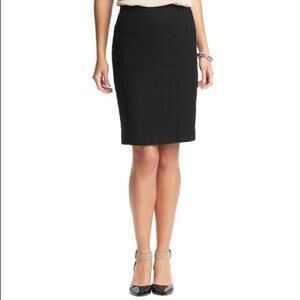 Ann Taylor Loft Black Eyelet Skirt Size 2 Petite EUC